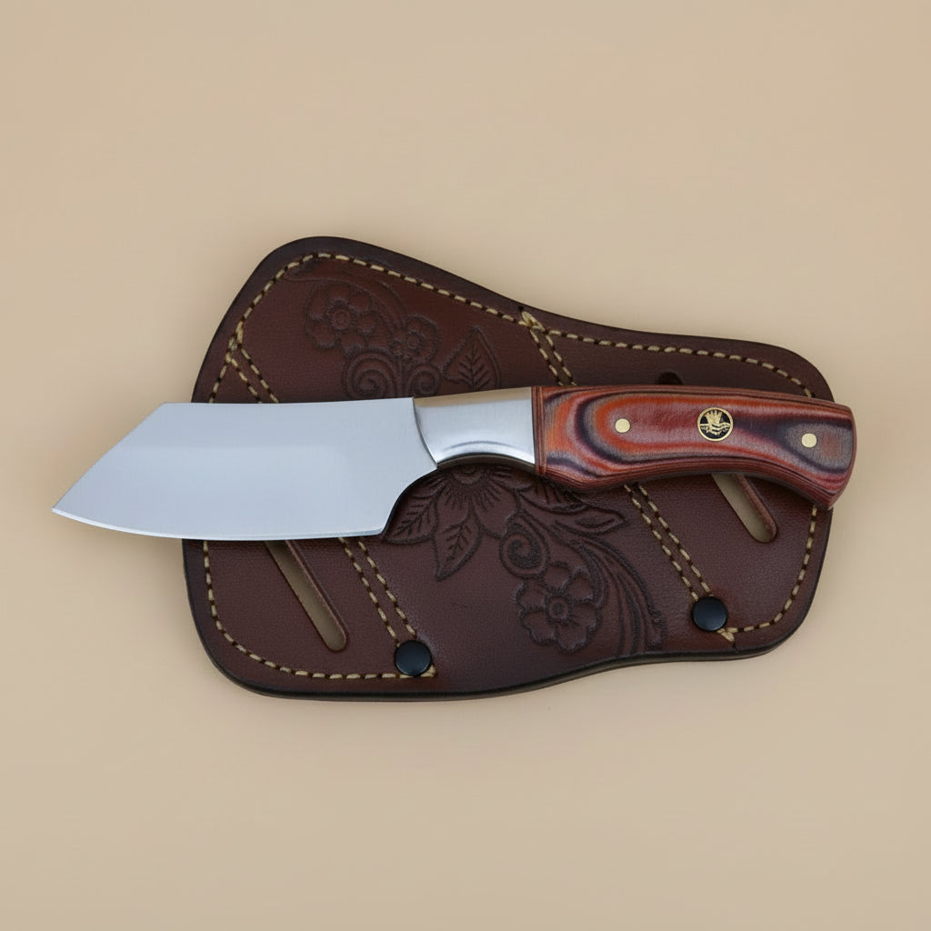 970 Bladeworks Chopper Knife – 440 Stainless Steel with Micarta Handle
