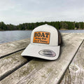 BOAT Snapback Hat – Laser Engraved Leatherette Patch, Adjustable Fit