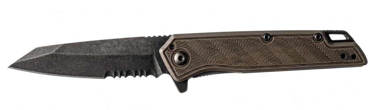 Kershaw Misdirect Serrated Folding Knife – Custom Laser Engraved Intricate Pattern Handle