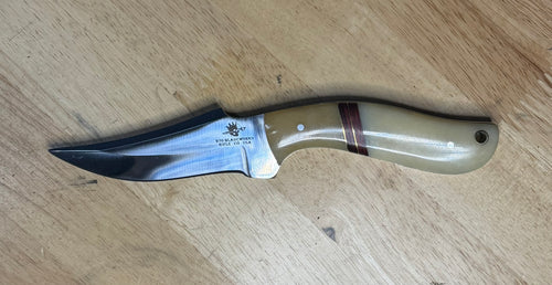 970 Bladeworks Fixed Blade Skinner – Bone Handle, Cherry Wood Spacers & Gold Inlays