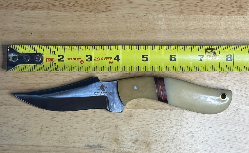 970 Bladeworks Fixed Blade Skinner – Bone Handle, Cherry Wood Spacers & Gold Inlays