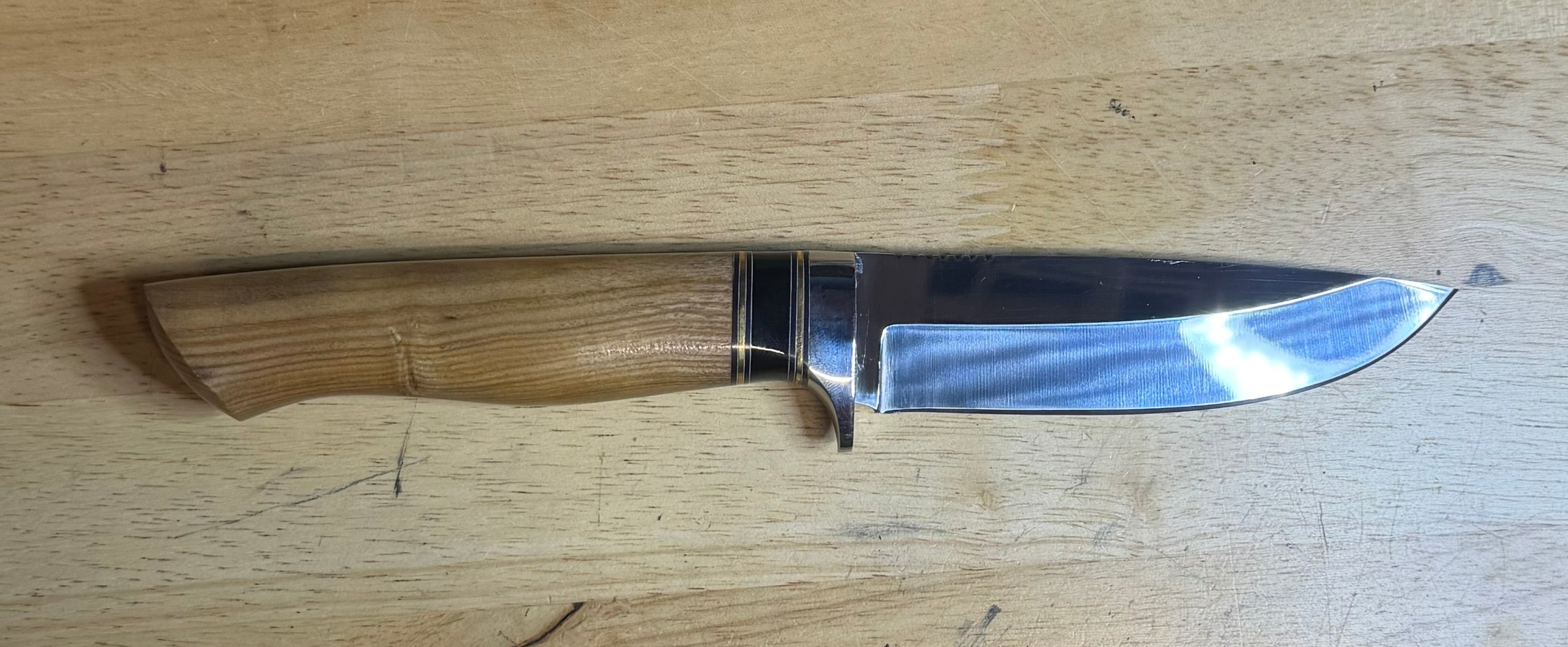 Clip Point Hunting Knife – 440 Stainless Steel | Wood Handle | Custom Engraving