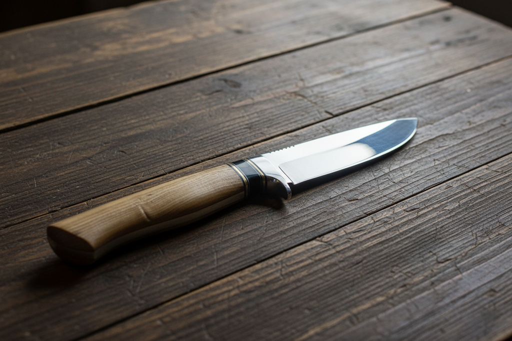 Clip Point Hunting Knife – 440 Stainless Steel | Wood Handle | Custom Engraving