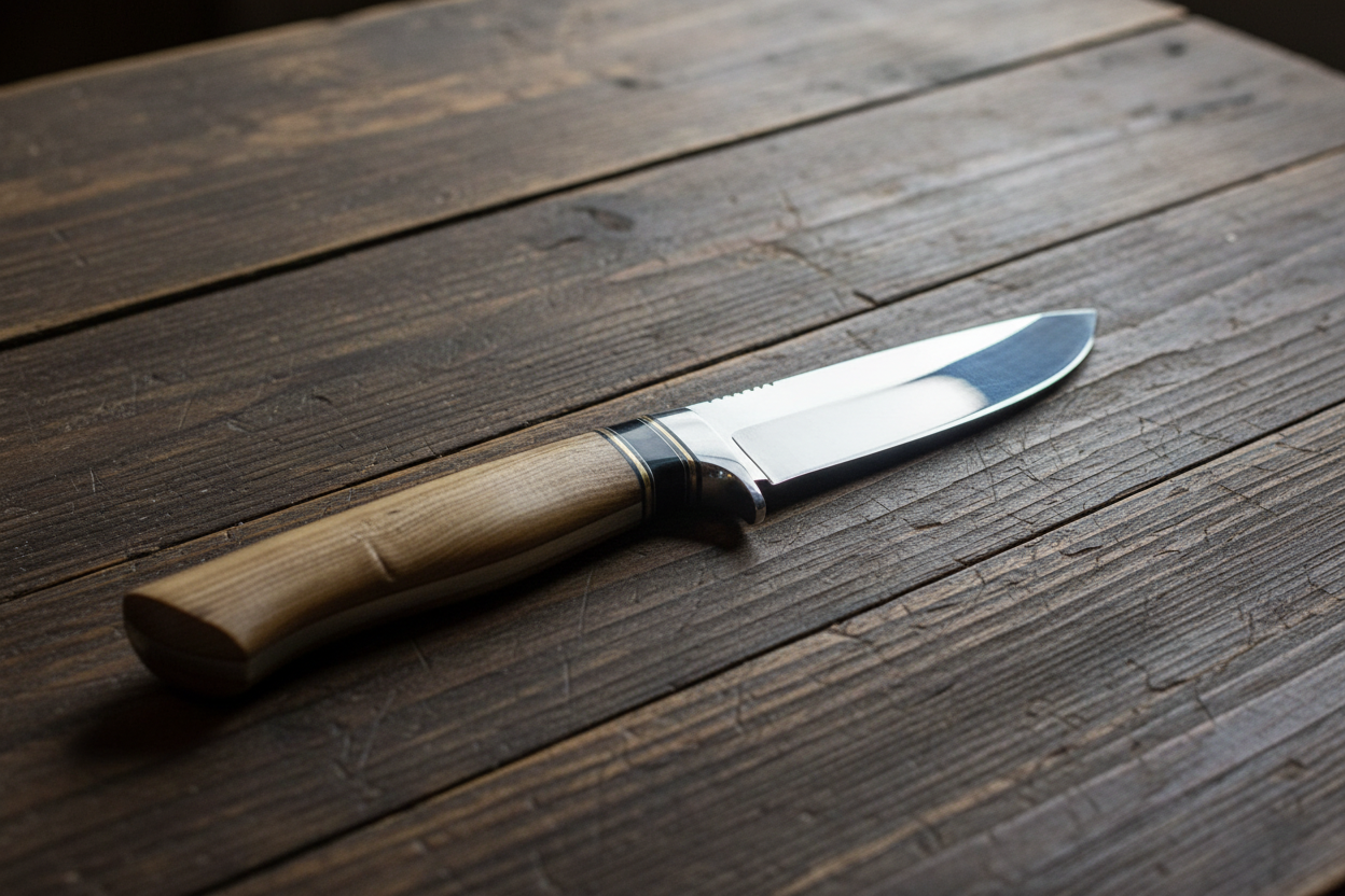 Clip Point Hunting Knife – 440 Stainless Steel | Wood Handle | Custom Engraving
