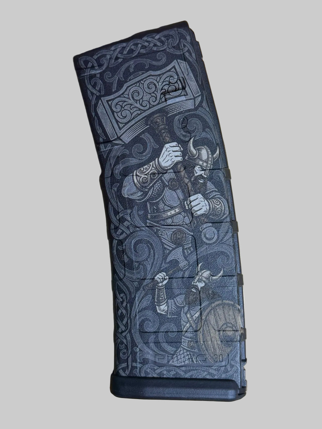 The Hammer Dueling Vikings Engraved Magpul PMAG 30 AR/M4 GEN M2 MOE