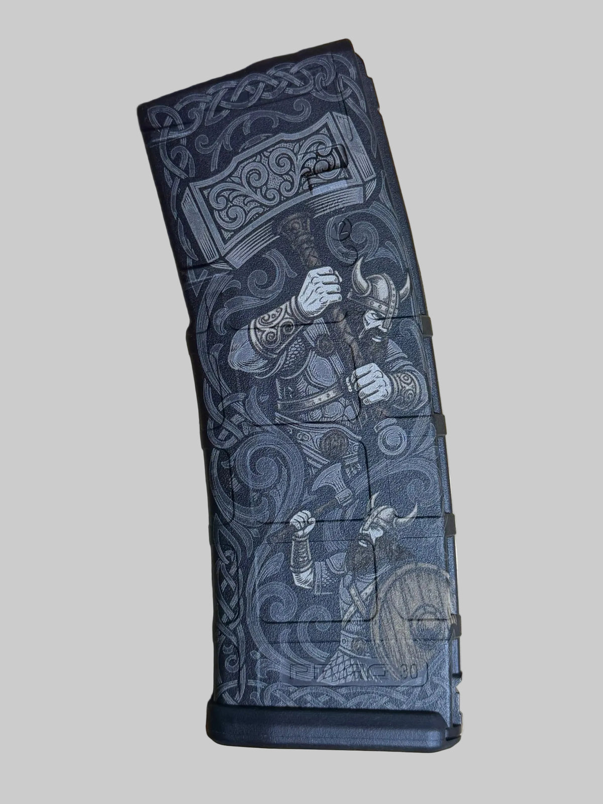 The Hammer Dueling Vikings Engraved Magpul PMAG 30 AR/M4 GEN M2 MOE