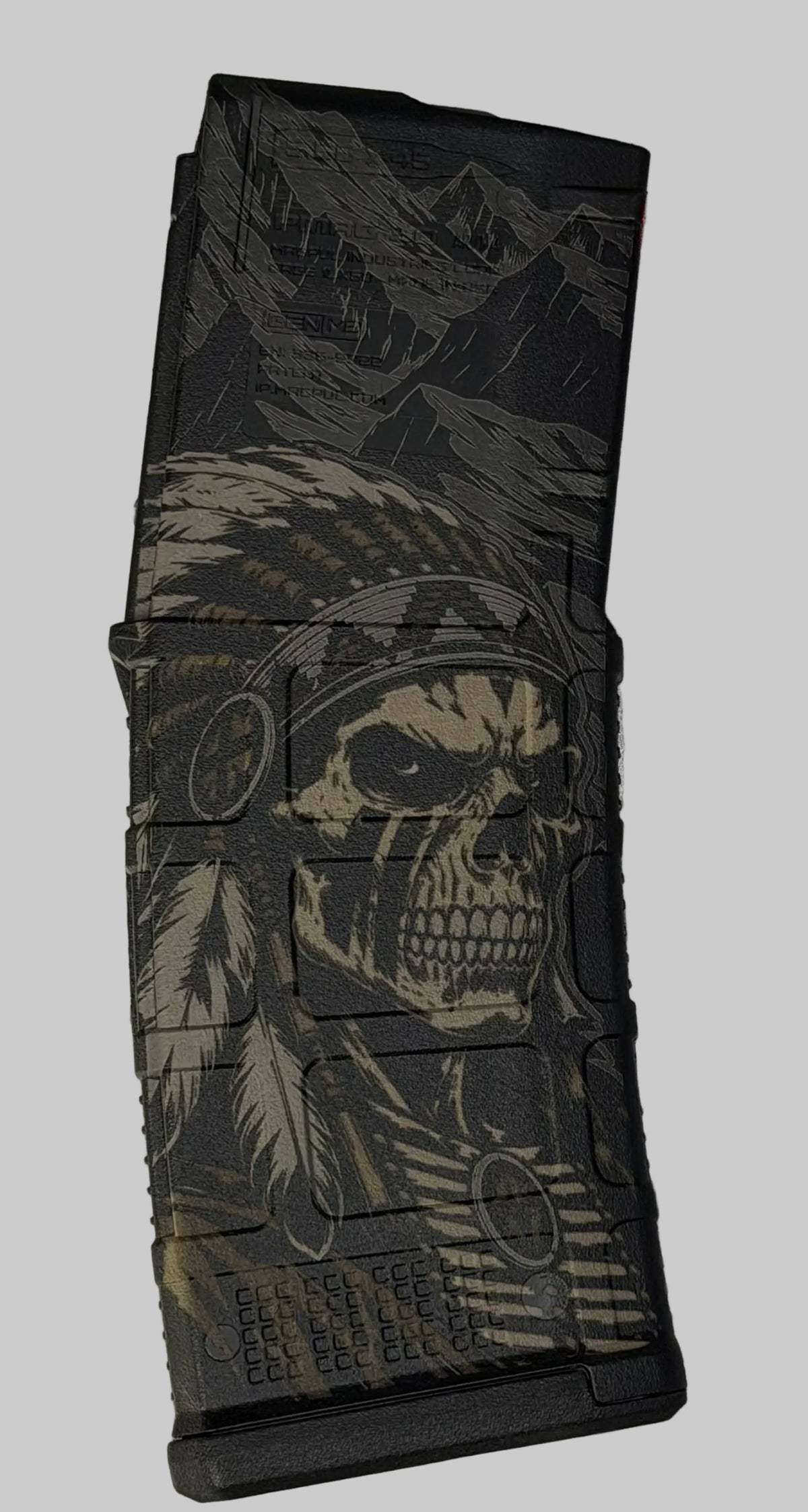Warrior Skull Headdress Engraved Magpul PMAG 30 AR/M4 GEN M2 MOE